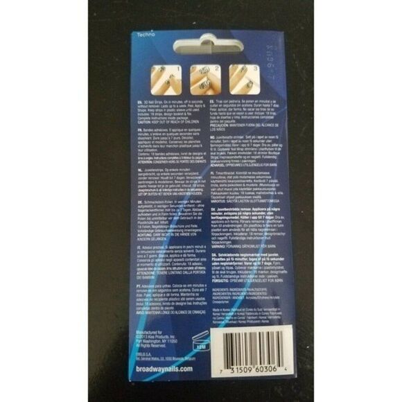 Broadway Nail Art Strips 3D Silver & Gold Sparkle Sticker 18 Strip Pack 60306 - Picture 4 of 4